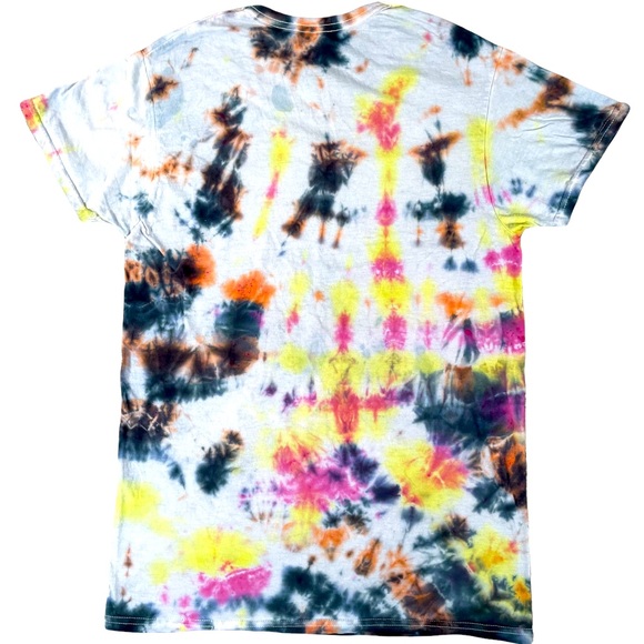 Tie dye Fruit of the Loom size small very colorful short sleeve vneck shirt NWOT - Picture 5 of 8